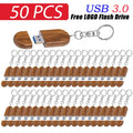50-Pack Bamboo USB 3.0 Flash Drives 4–128GB | Custom Logo USB Flash Drive PRIMED 64 GB Walnut USB 3.0