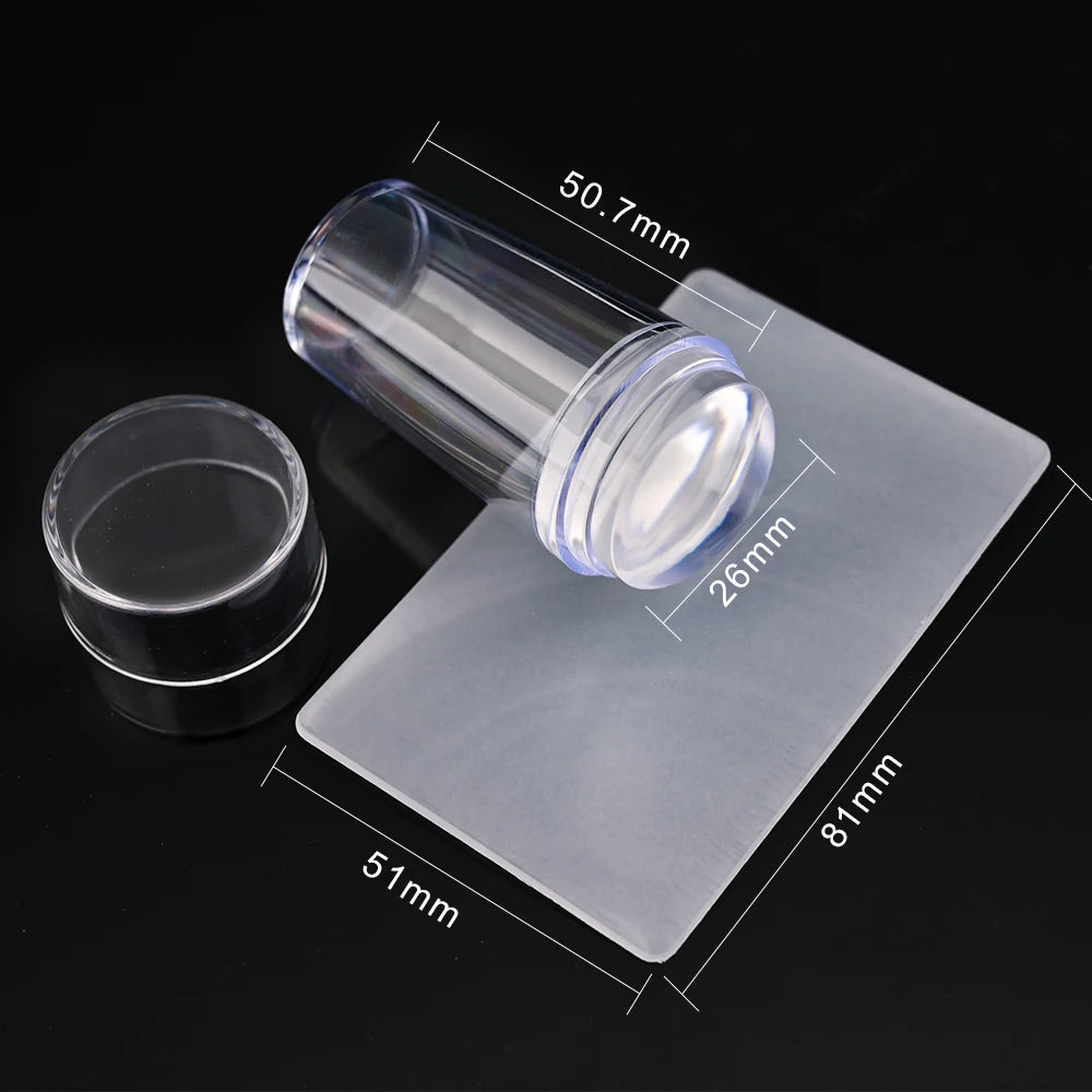 Rotatable Clear Silicone Nail Art Stamper & Scraper Set Nail Art Stamper PRIMED YZ010