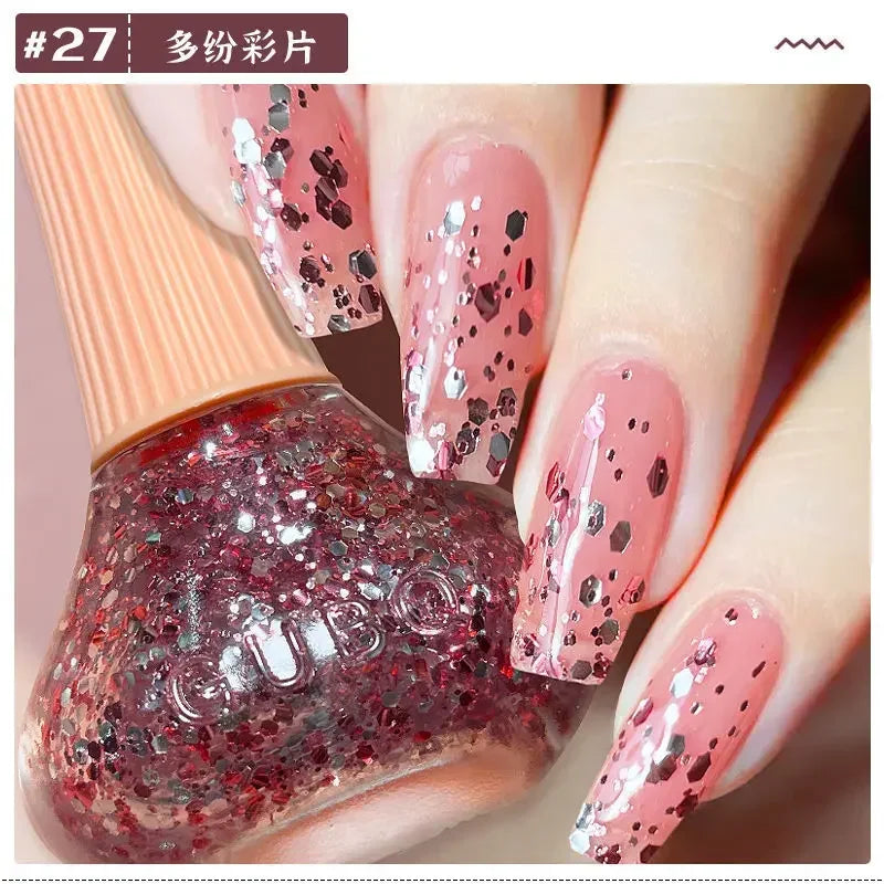 Glitter Gel Nail Polish Quick Dry Autumn Coffee Tones 12ml