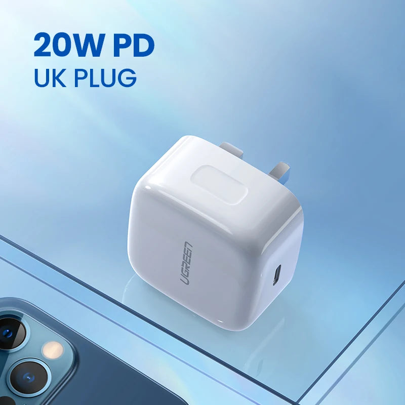 UGREEN 20W USB-C PD Fast Charger QC4.0 3.0 – iPhone & Android USB-C Wall Charger PRIMED UK 20W Russian Federation