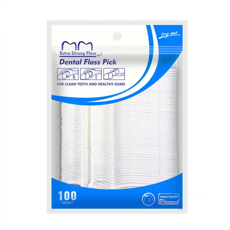 100-Pack Mint Dental Floss Picks – Peppermint Flossers