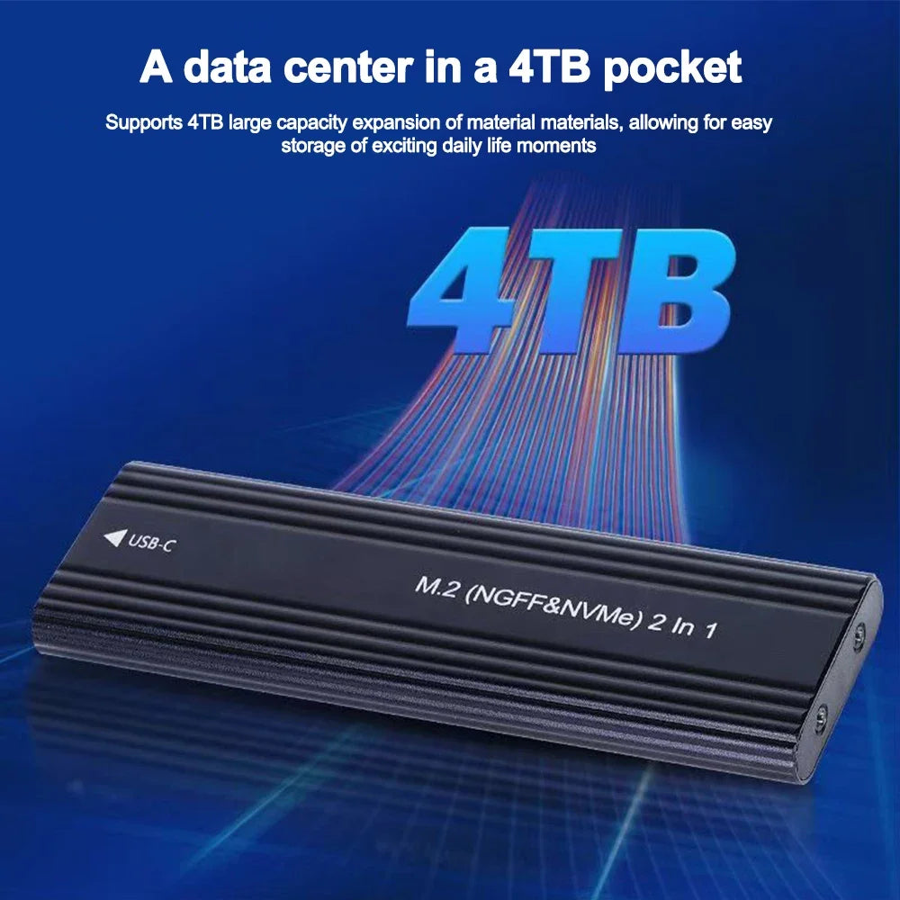 M.2 SSD Enclosure NVMe SATA 10Gbps USB-C 3.1 | M Key B+M Key SSD Drive Enclosure PRIMED
