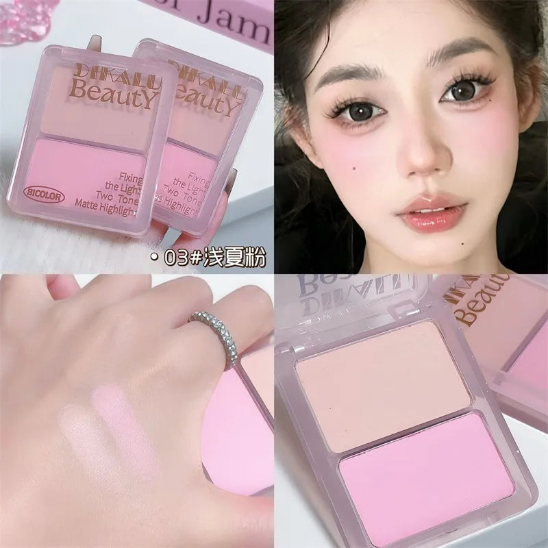 Two-Tone Highlight & Contour Palette – Bronzer Nose Shadow