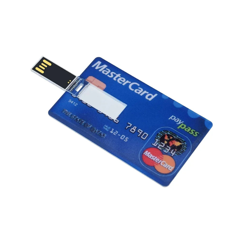 Credit Card USB Flash Drive 4–64GB | Waterproof Metal Memory Stick USB Flash Drive PRIMED 128 GB Style 3