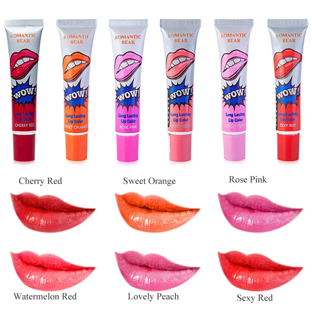Peel-Off Liquid Lip Tint – 6 Colors Waterproof Matte Gloss Peel-Off Lip Tint PRIMED