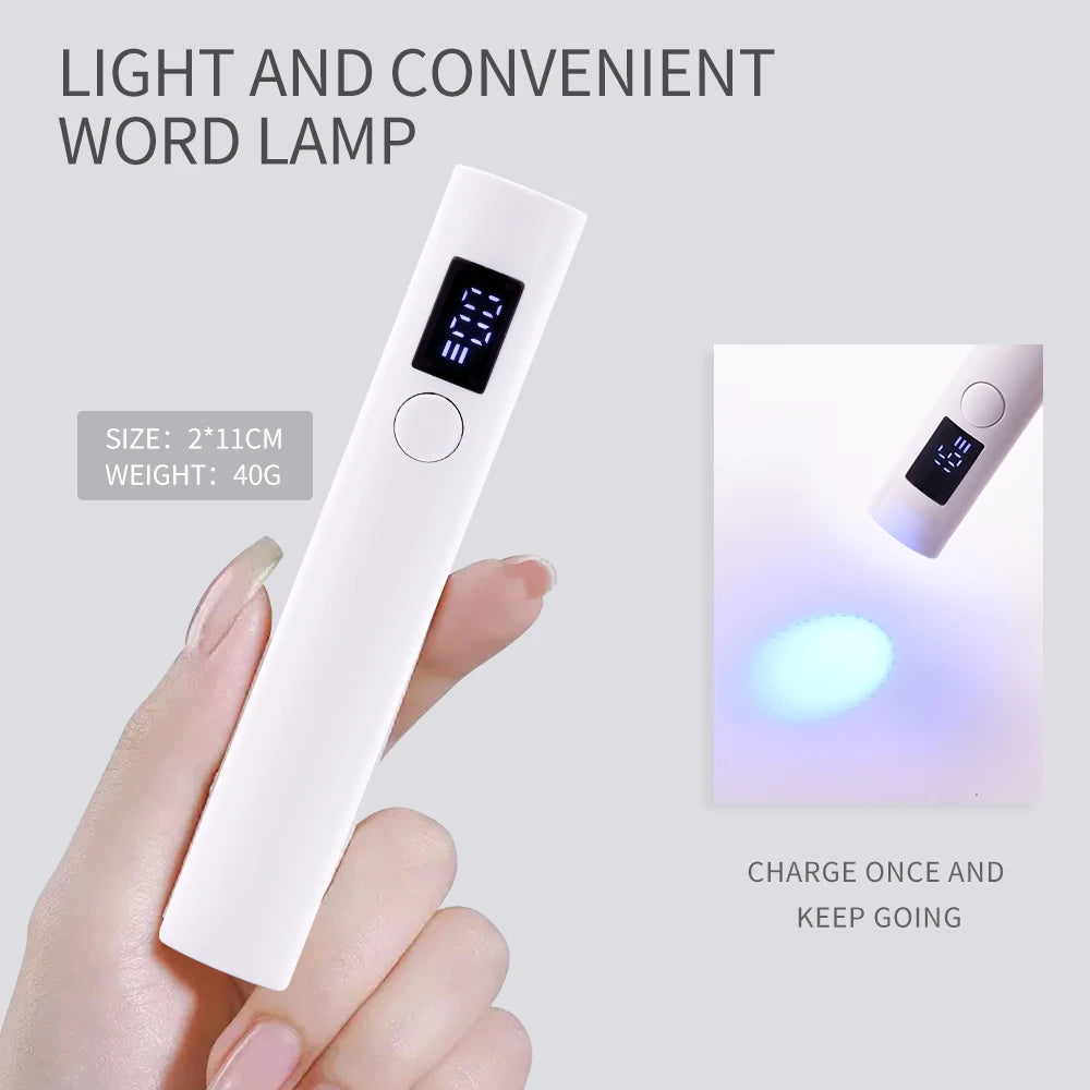 Mini Rechargeable UV LED Nail Lamp – Handheld Pen Dryer