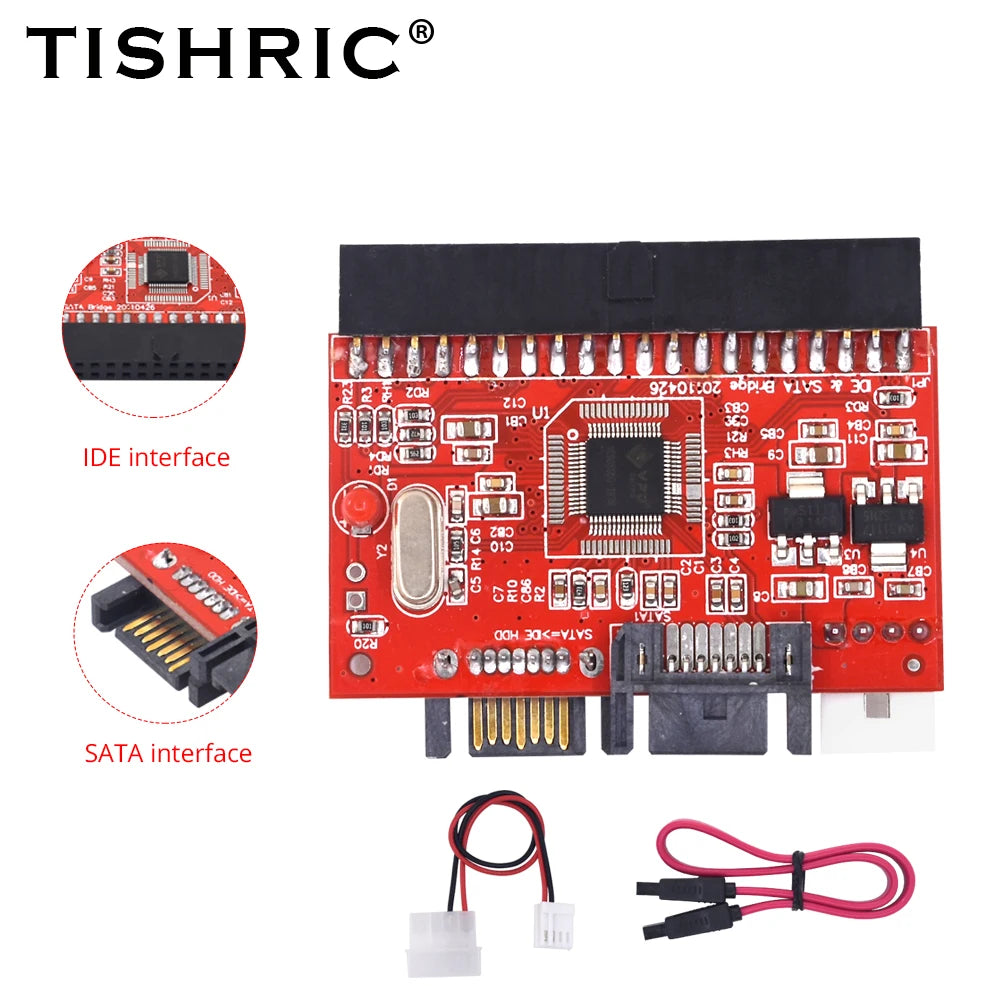 TISHRIC IDE to SATA Adapter Card – 2.5/3.5" HDD Converter Hard Drive Adapter PRIMED