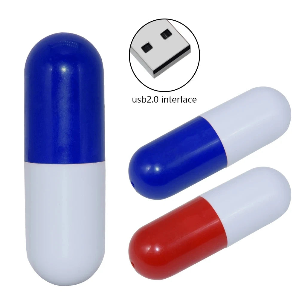 Pill Shape USB 2.0 Flash Drive 4GB–128GB | Memory Stick USB Flash Drive PRIMED