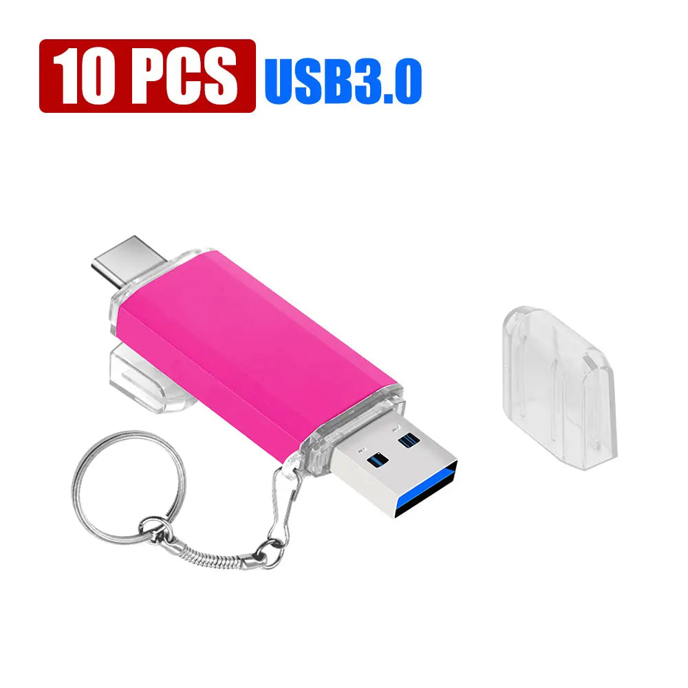 USB 3.0 Type-C 2-in-1 Flash Drive 8GB–128GB | Bulk 10/50 Pack USB Flash Drive PRIMED 4GB Rose 10PCS China Mainland