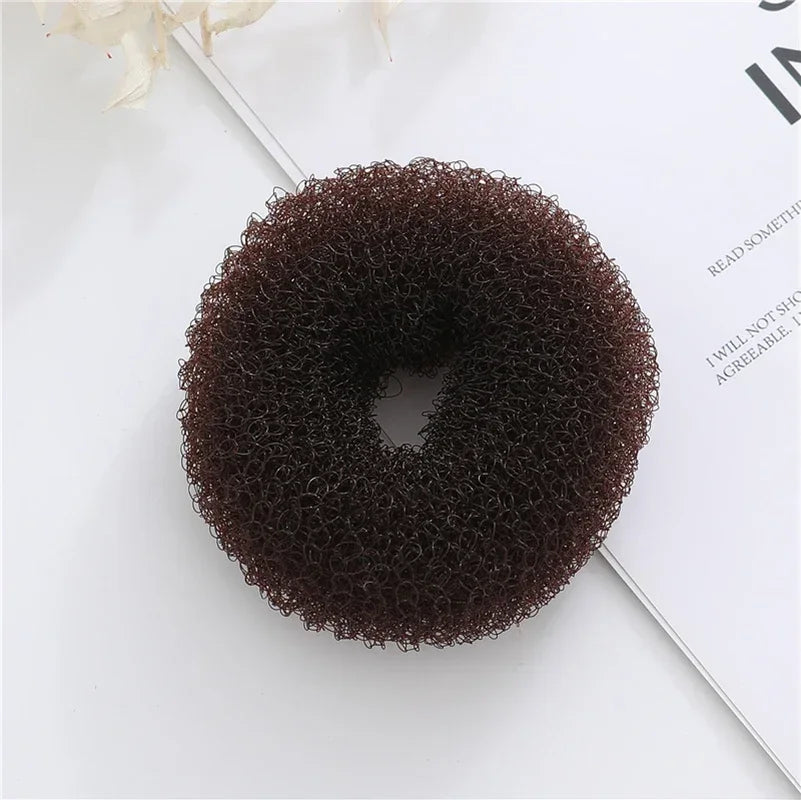 Hair Bun Donut Foam Sponge Ring Styling Tool – Women & Girls Hair Bun Styling Tool PRIMED Coffee -M