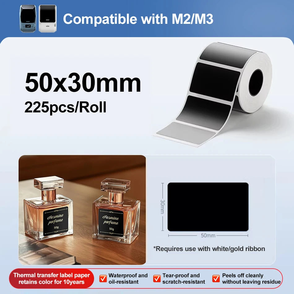 NIIMBOT M2 Bluetooth Thermal Label Printer 300DPI | Portable Thermal Label Printer PRIMED OnlyLabel BK50-30mm