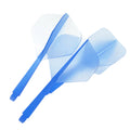 3-Pack Integrated Dart Flights & Shafts | 2BA Transparent Dart Flights & Shafts PRIMED Blue