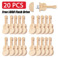 Wooden Guitar USB Flash Drive 20-Pack | Custom Logo 4–64GB Custom USB Flash Drive PRIMED 16 GB Maple