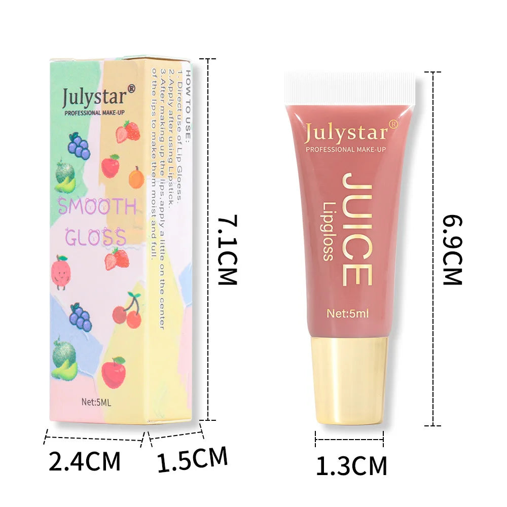 Julystar Nude Brown Plumping Lip Gloss & Fruit Lip Oil Plumping Lip Gloss PRIMED