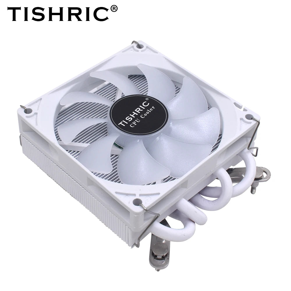 TISHRIC ITX CPU Cooler 4 Heat Pipes PWM RGB | LGA1700 115X CPU Air Cooler PRIMED WHITE WHITE Fixed Color|China Mainland