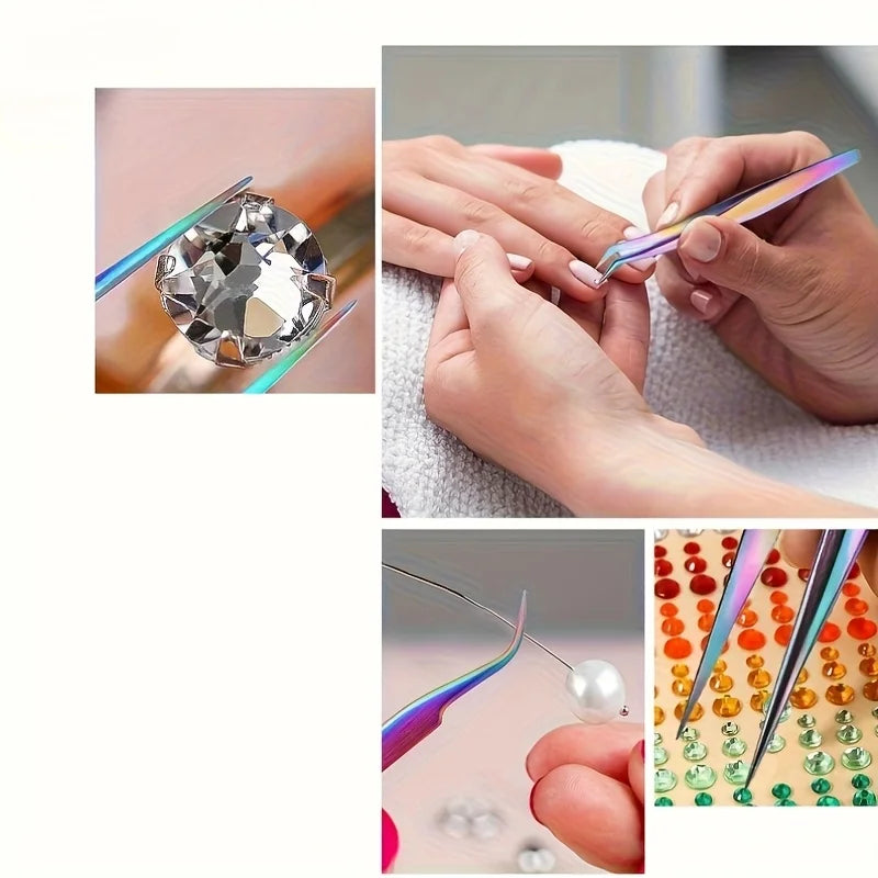 Titanium Precision Eyelash Tweezers – Stainless Steel Makeup
