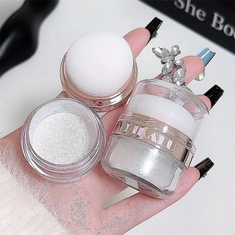 DIKALU Body Glitter Powder – Moonlight White Shimmer Highlighter Body Glitter Highlighter PRIMED