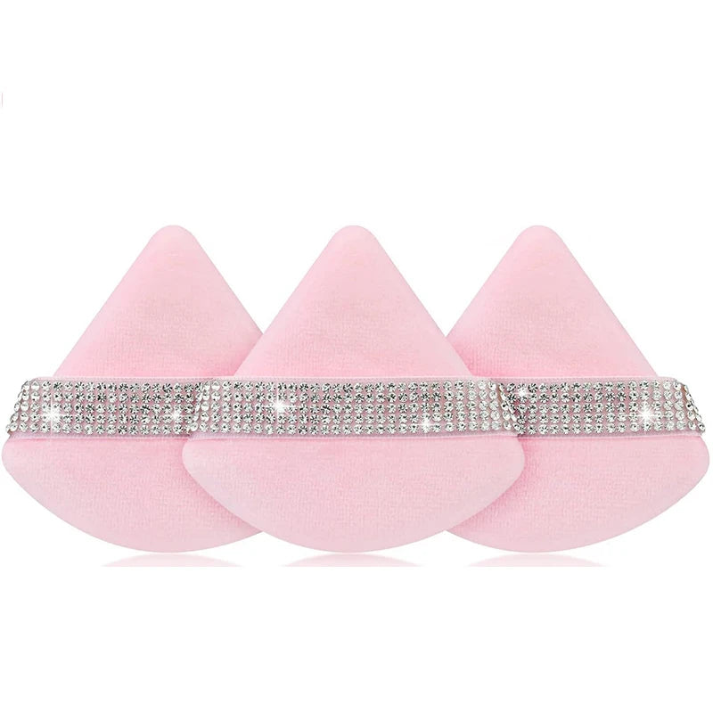 Triangle Velvet Powder Puff Set 3/6 Pcs – Soft Sponge
