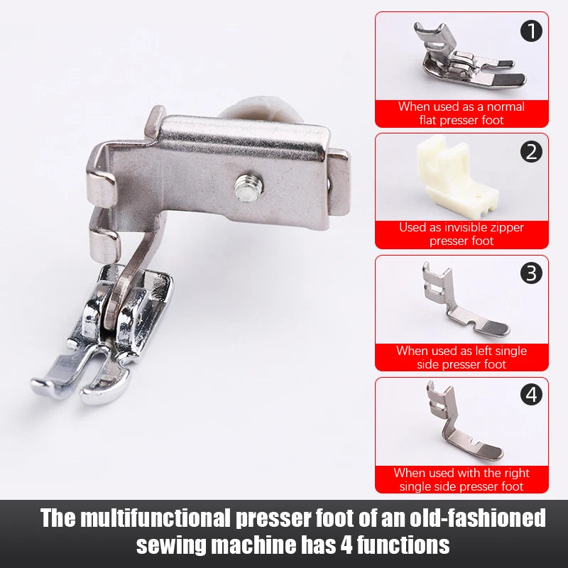 Universal Invisible Zipper Presser Foot – Stainless Steel