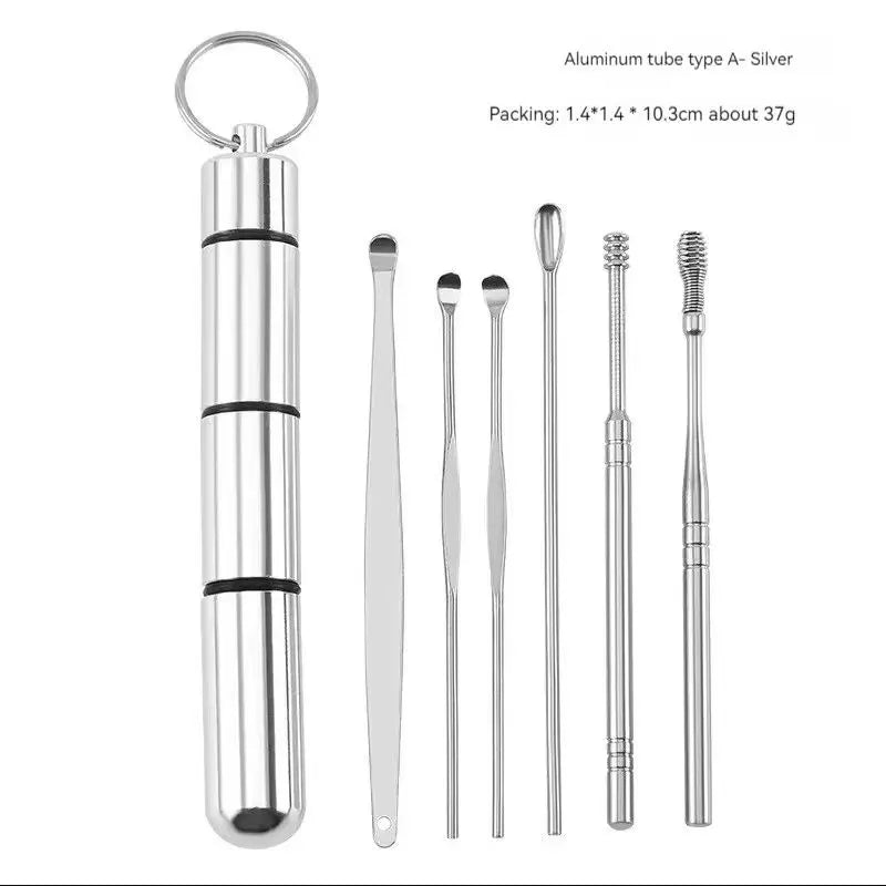 Stainless Steel Double-Head Spiral Ear Cleaning Spoon Tool