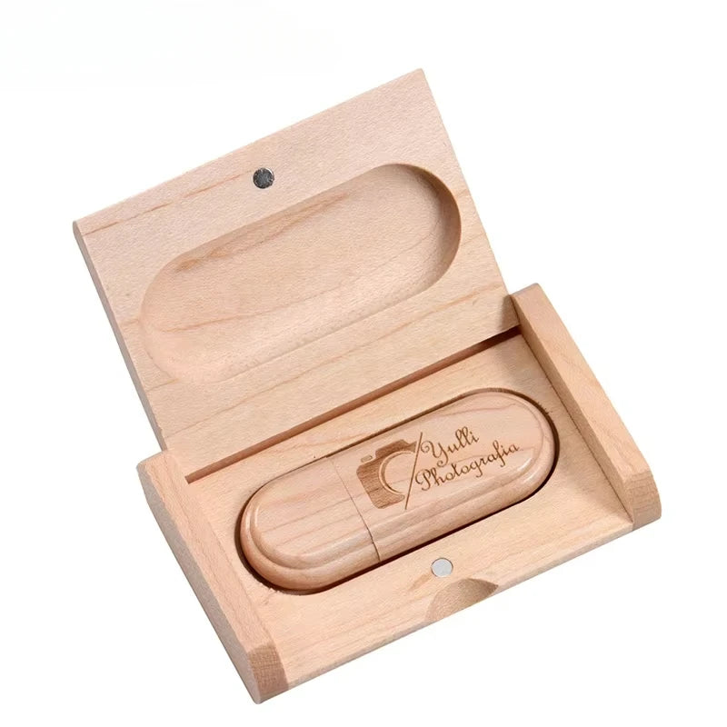 20-Pack Maple Wood USB Flash Drives 128GB | Free Custom Logo Wooden USB Flash Drive PRIMED