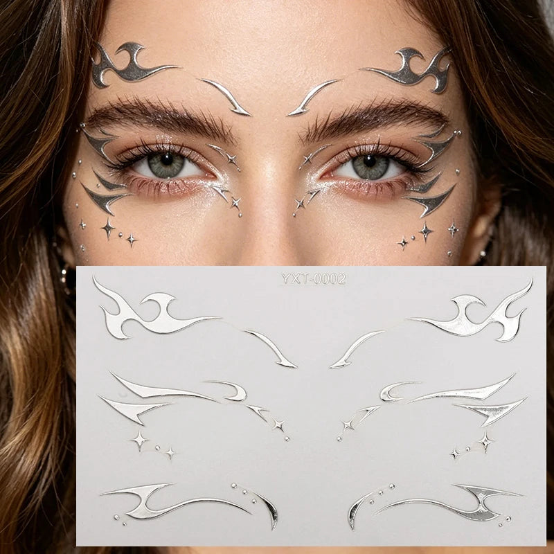 Holographic Laser Eyeliner Stickers – Waterproof Face Art Decals Face Art Sticker PRIMED YXT-002-1Pc