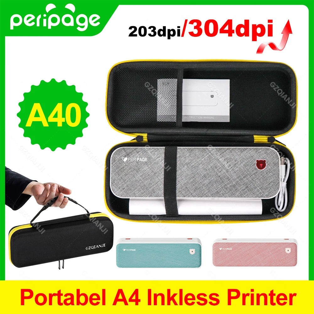 PeriPage A40 Portable Wireless Thermal A4 Printer Bluetooth Portable Thermal Printer PRIMED