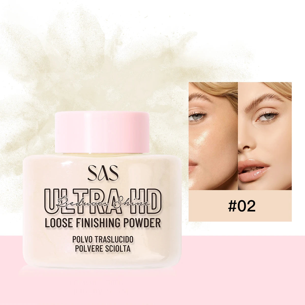 USHAS Loose Setting Powder – Matte, Oil-Free, Pore Blurring