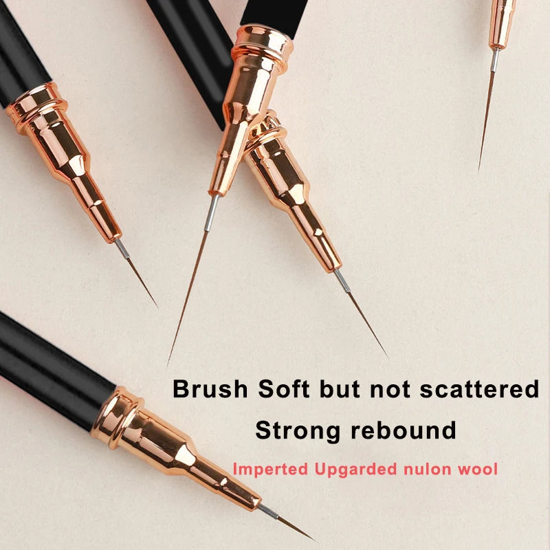 JEARLYU 5Pcs Nail Art Liner Brush Set – Fine Detail Pens