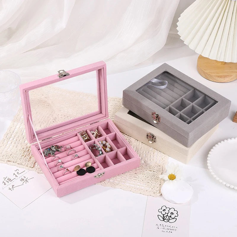 Velvet Jewelry Display Box – Ring, Earring & Bracelet Organizer