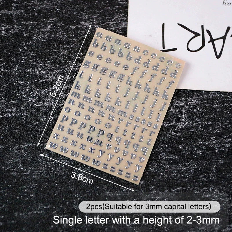 Mini Alphabet Stickers Gold Silver | DIY Resin Craft Fillings 2Pcs