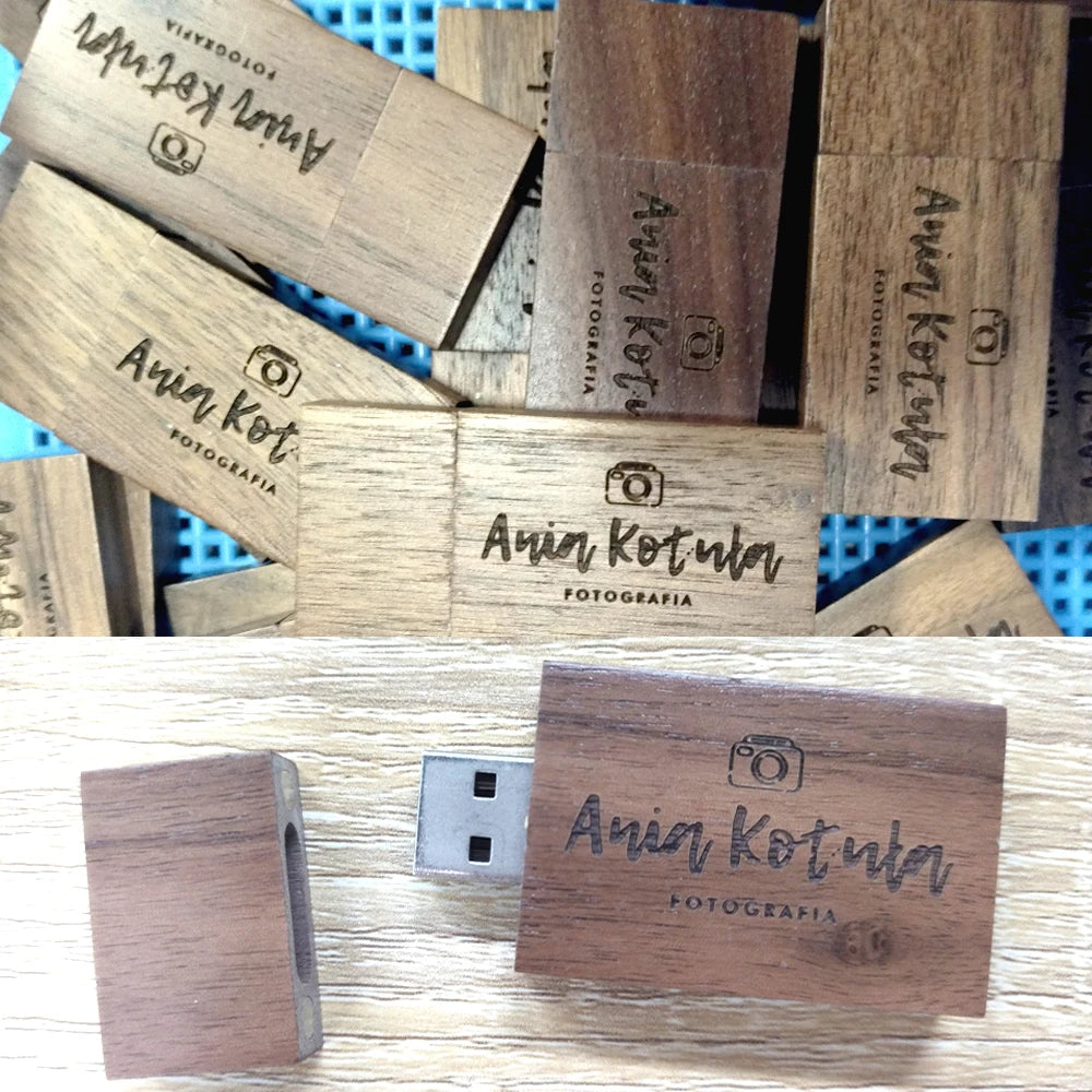 Custom Engraved Wooden USB Flash Drive 4GB–128GB | Bulk Gift Custom USB Flash Drive PRIMED