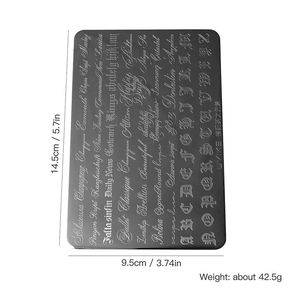 Gothic Alphabet Nail Stamping Template | Old English Script Nail Stamping Template PRIMED
