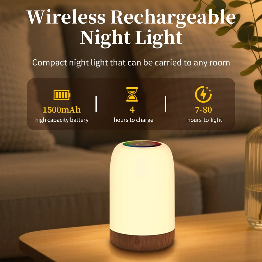 Rechargeable RGB LED Touch Table Lamp – Dimmable Night Light LED Table Lamp PRIMED