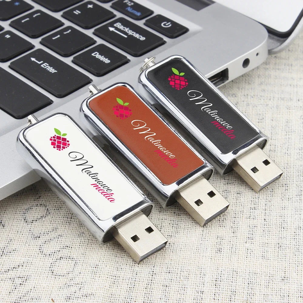 JASTER Leather USB Flash Drive 32GB–128GB | Free Custom Logo USB Flash Drive PRIMED