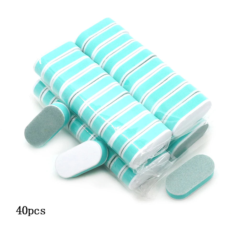 Mini Oval Nail Buffer Blocks 600/3000 Grit – 20/40/100 Pack Nail Buffer Block PRIMED 40pcs