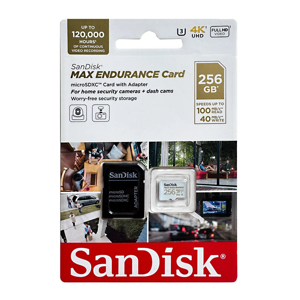 SanDisk MAX ENDURANCE MicroSD 32GB–256GB U3 4K Dash Cam MicroSD Memory Card PRIMED