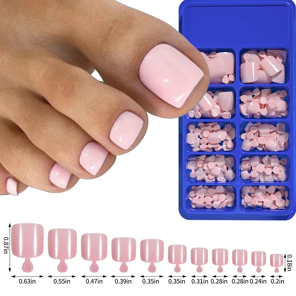 120Pcs French Press-On Toenails – Ultra-Thin Full Cover Acrylic