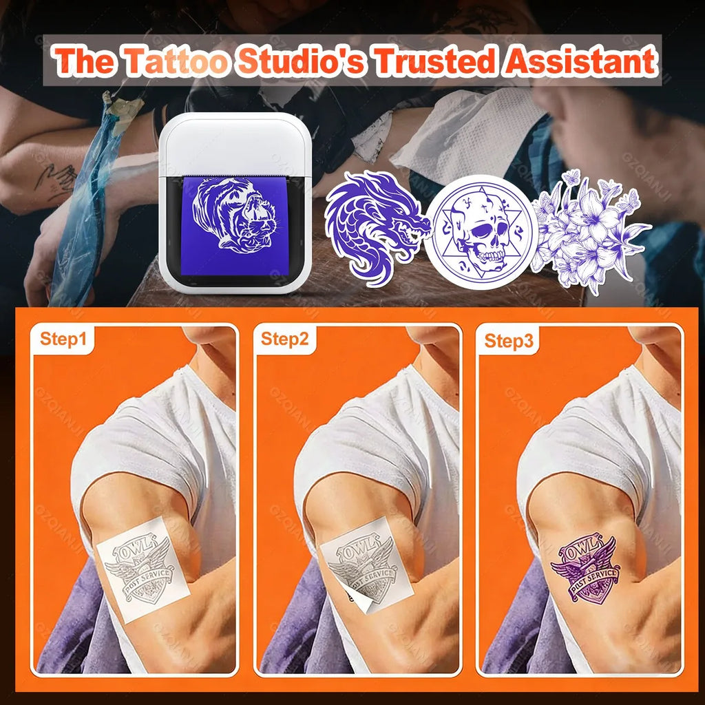58mm Bluetooth Tattoo Stencil Printer – Mini 2" Thermal Maker Tattoo Stencil Printer PRIMED