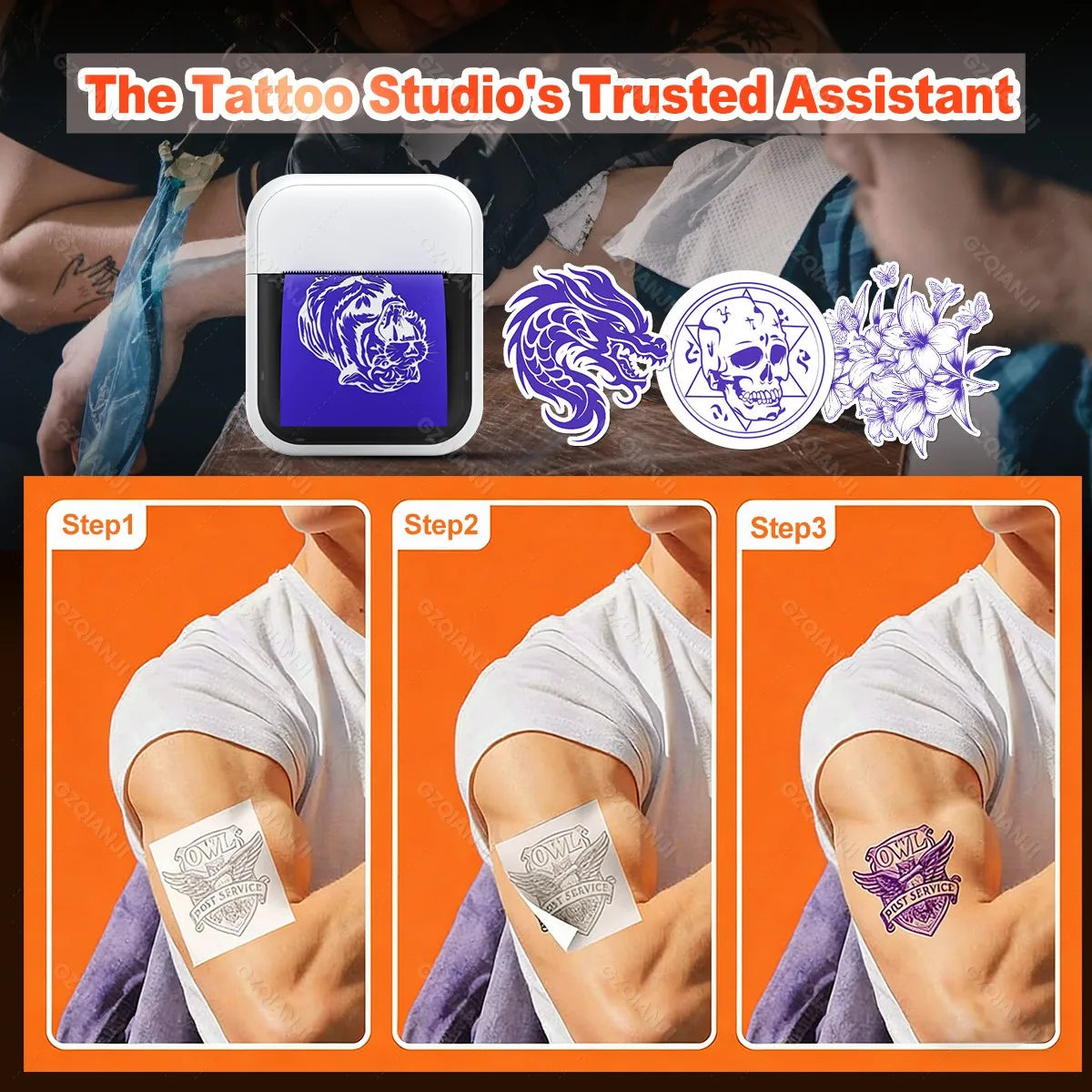 58mm Bluetooth Tattoo Stencil Printer – Mini 2" Thermal Maker Tattoo Stencil Printer PRIMED
