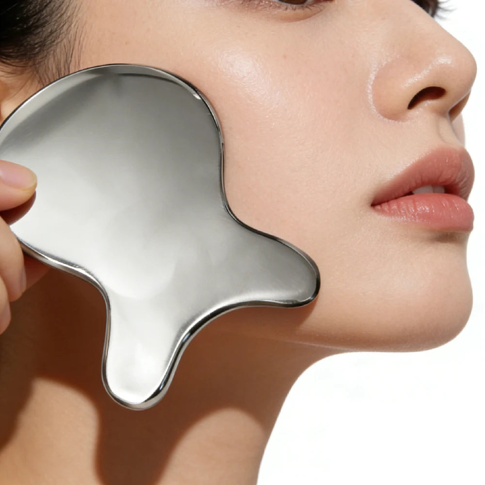 Stainless Steel Gua Sha Tool – Face Massager & Sculpting Gua Sha Facial Tool PRIMED