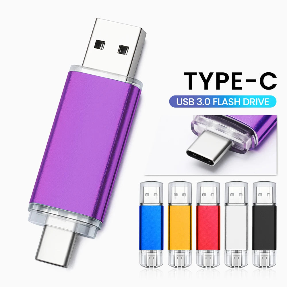 JASTER 2-in-1 Type-C USB 3.0 Flash Drive 16GB–128GB Silver USB Flash Drive PRIMED
