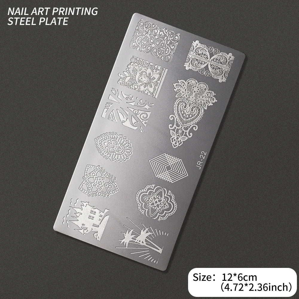Nail Art Stamping Plate – Waves, Florals & Animal Designs
