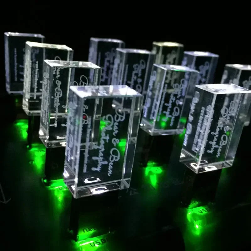 10-Pack Custom Logo Crystal USB 3.0 Flash Drives 8GB–128GB USB Flash Drive PRIMED