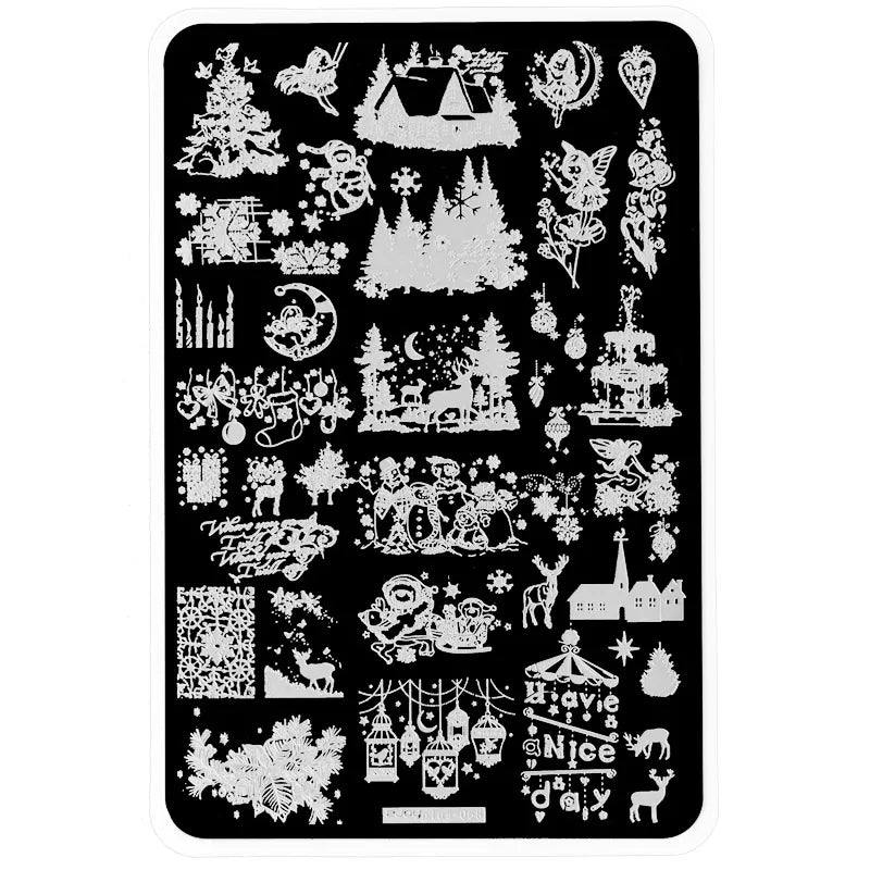 Large Nail Stamping Plate 9.5x14.5cm – Flowers, Animals & Geometry Nail Stamping Plate PRIMED