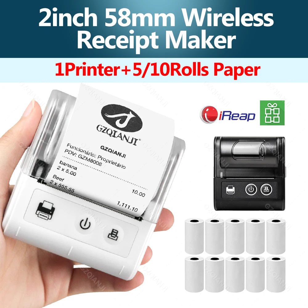 58mm Portable Bluetooth Thermal Receipt Printer | USB Android iOS Thermal Receipt Printer PRIMED
