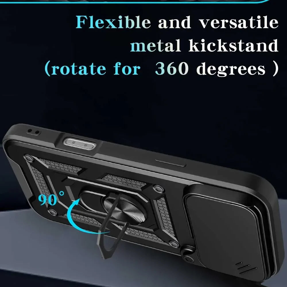 Armor iPhone Case Ring Stand Sliding Camera Cover Military Grade Phone Armor Case PRIMED