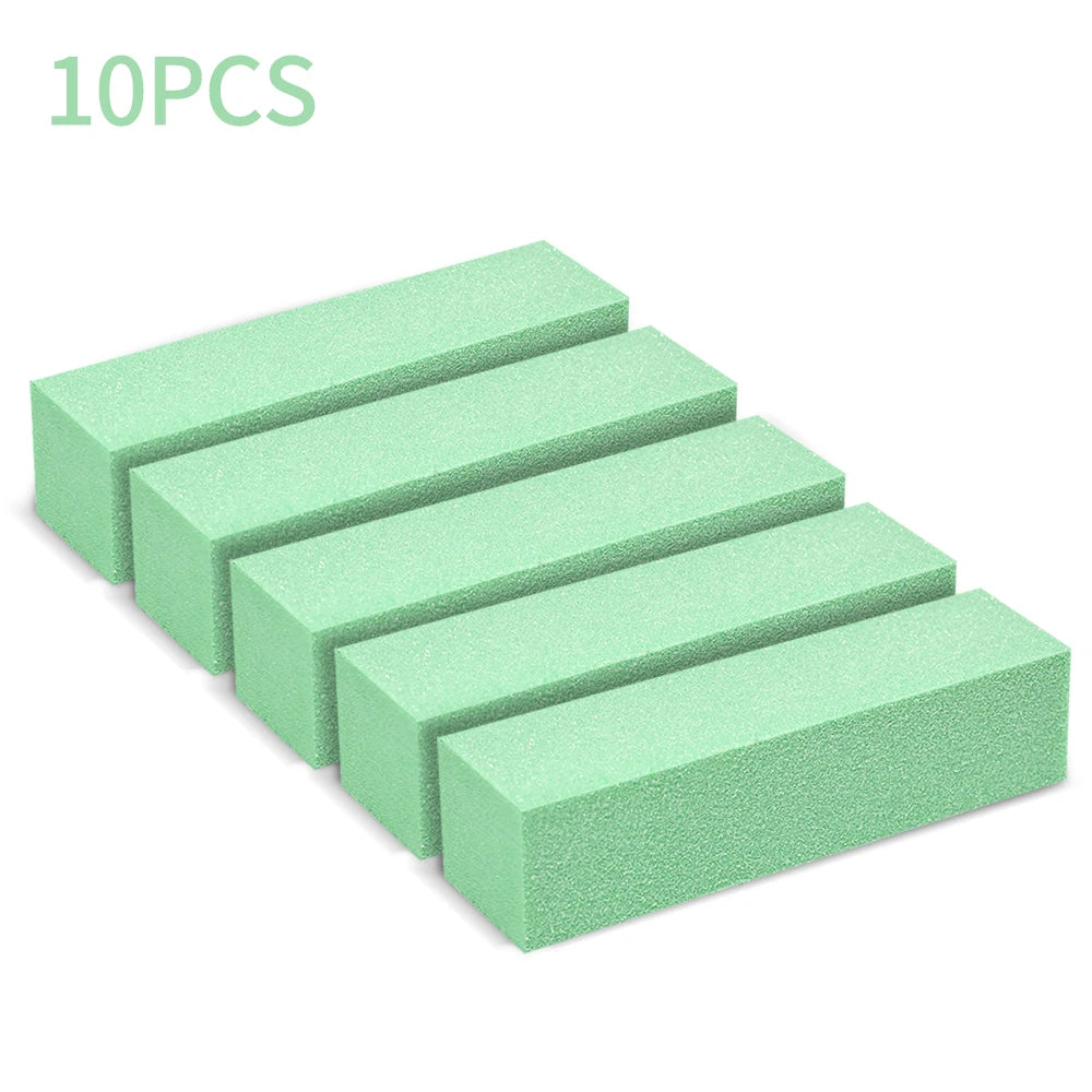10-Pack Nail Buffer Block Polishing File | Manicure & Pedicure Nail Buffer Block PRIMED 10pcs Green