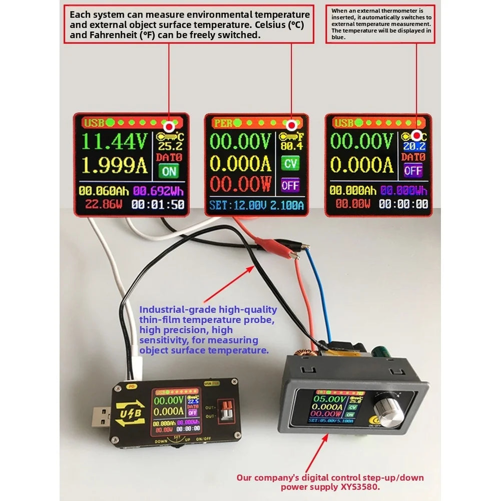 USB Tester 1.44" LCD | PD Power Detection & Adjustable Output