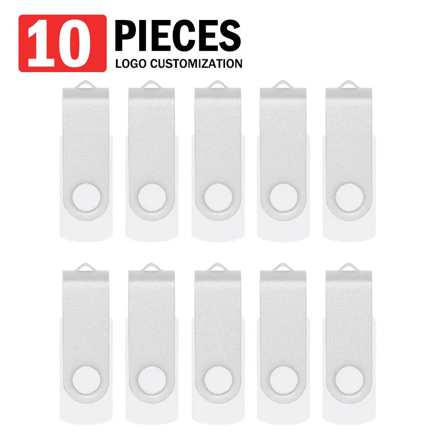 10-Pack Custom Logo Metal USB Flash Drives 256MB–128GB USB Flash Drive PRIMED 128MB x 10PCS silver-silverA